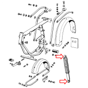 Čaura amortizera silen blok sa gumom E90  L 21 mm Tomos