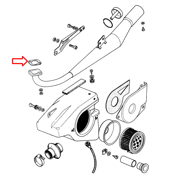 Dihtung auspuha Tomos T15 BT50 E90 kvalitet