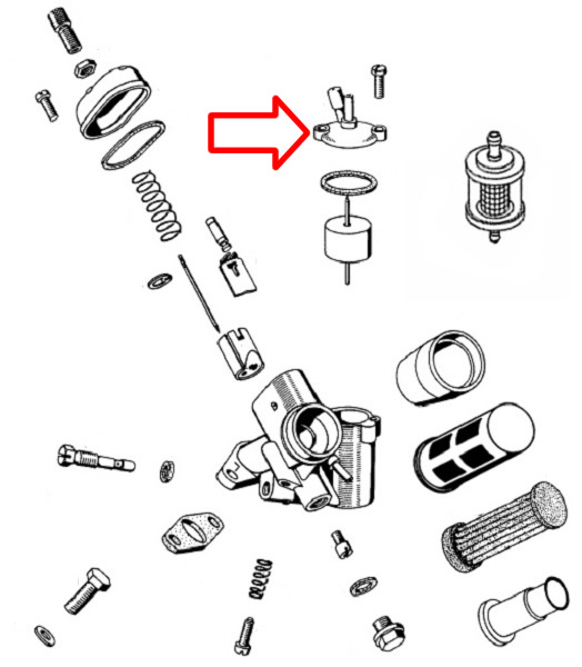 Poklopac plovka karburatora Tomos APN Bing