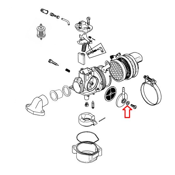 Podloška šrafa holendera Tomos Dellorto fiberna 5x9 mm