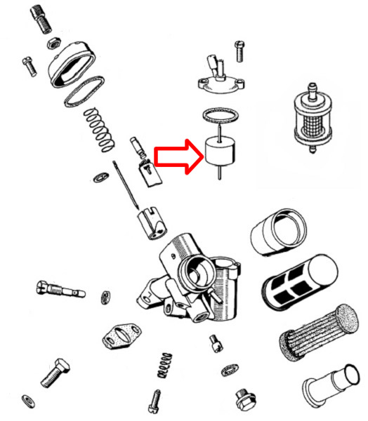 Plovak karburatora Tomos APN Bing