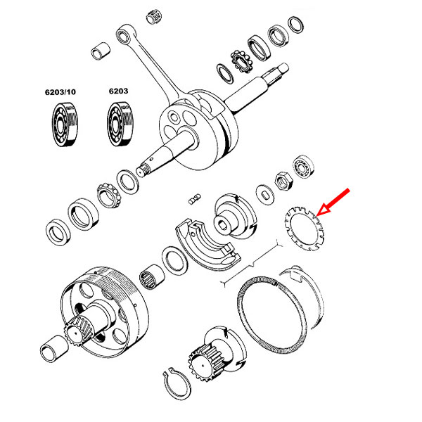 Podloška lamela Tomos A3 A35 A5 zvezdasta
