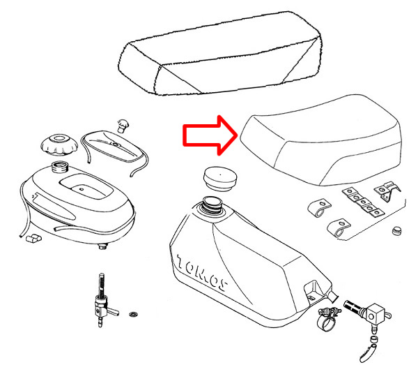Presvlaka sica Tomos A3 A35 APN6