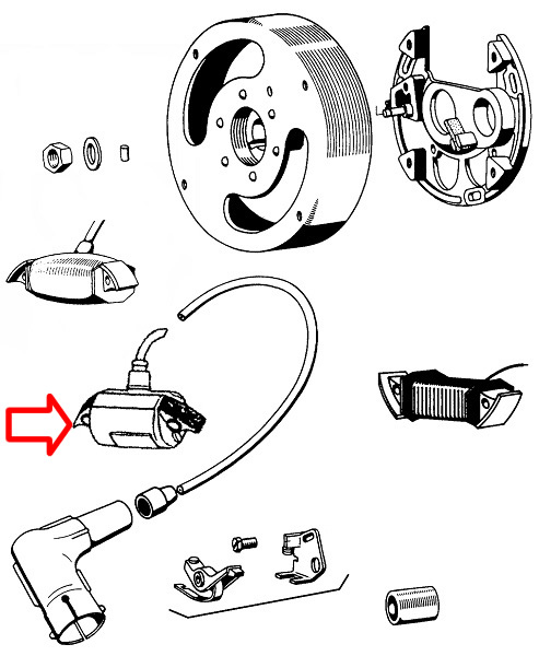 Bobina Tomos 6V crno Bosch paljenje China