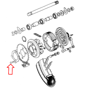 Šraf zadnjeg lančanika Tomos E90 M7x40 mm