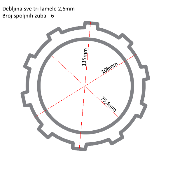 Lamele kvačila Piaggio Ape Ferodo