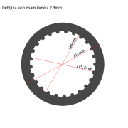 Lamele TRW MCC611PK kompletne BMW K/ R 1200 05-09