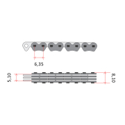 Lanac bregaste osovine DID SCR0409-138L linkova