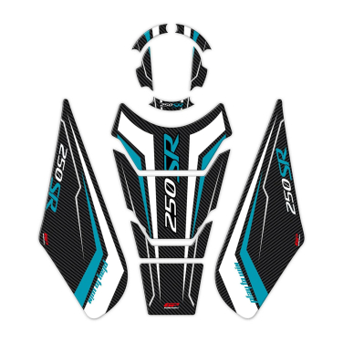 Nalepnice rezervoara TANK PAD CF MOTO 250SR tirkizno carbon (20-24) GP KOMPOZIT