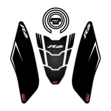 Nalepnice rezervoara TANK PAD Yamaha YZF R6 (17-23) crne GP KOMPOZIT