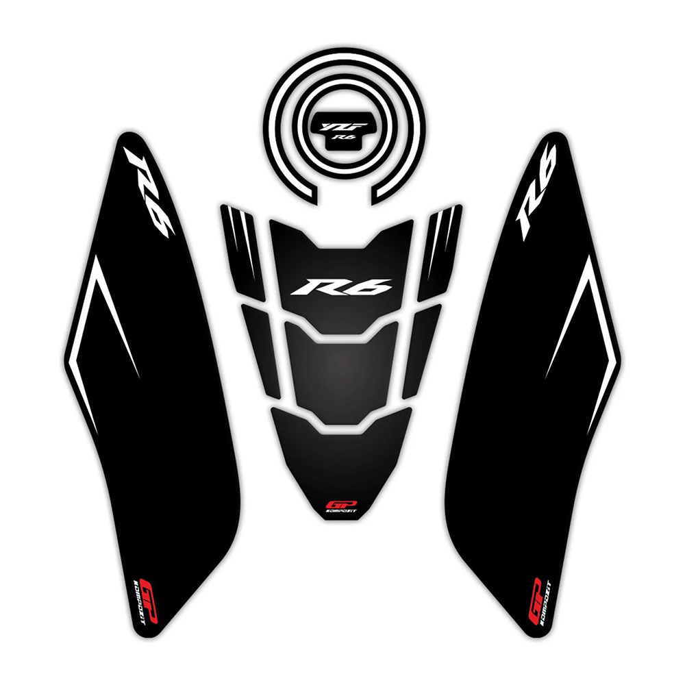 Nalepnice rezervoara TANK PAD Yamaha YZF R6 (17-23) crne GP KOMPOZIT