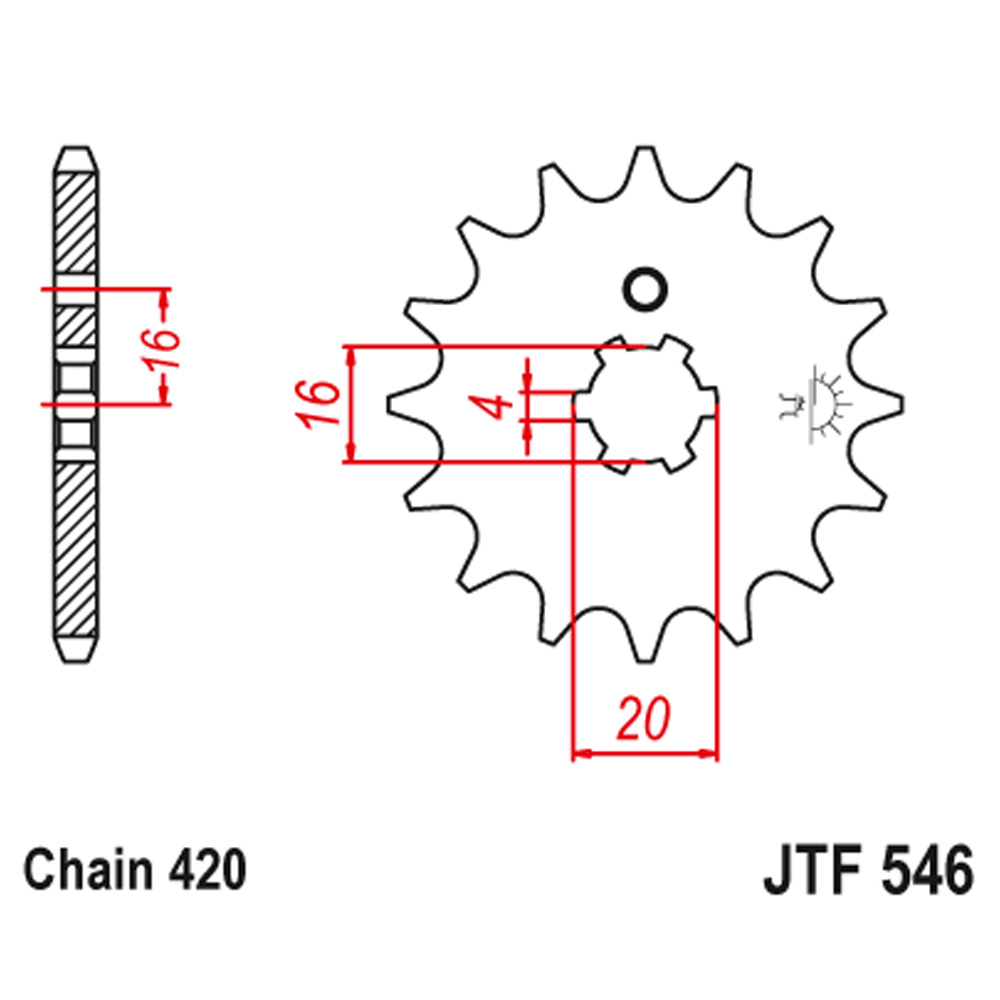 Lančanik prednji JT  JTF546-14 (420)14 zuba
