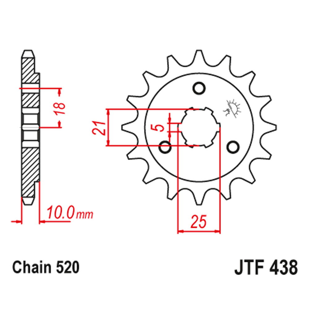 Lančanik prednji JT JTF438-15-50-32031 (520) 15 zuba