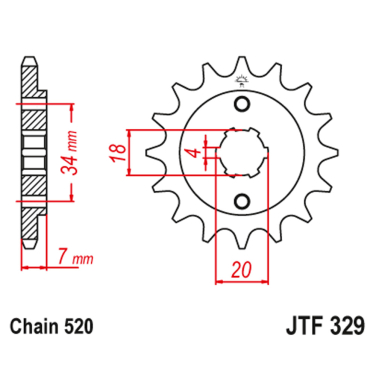 Lančanik prednji JT JTF329-13  (520) 13 zuba