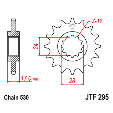 Lančanik prednji JT  JTF295-16-50-35018 (50)16 zuba