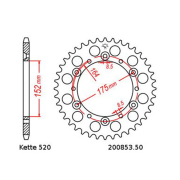Lančanik zadnji JT JTR853-50 (520) 50 zuba