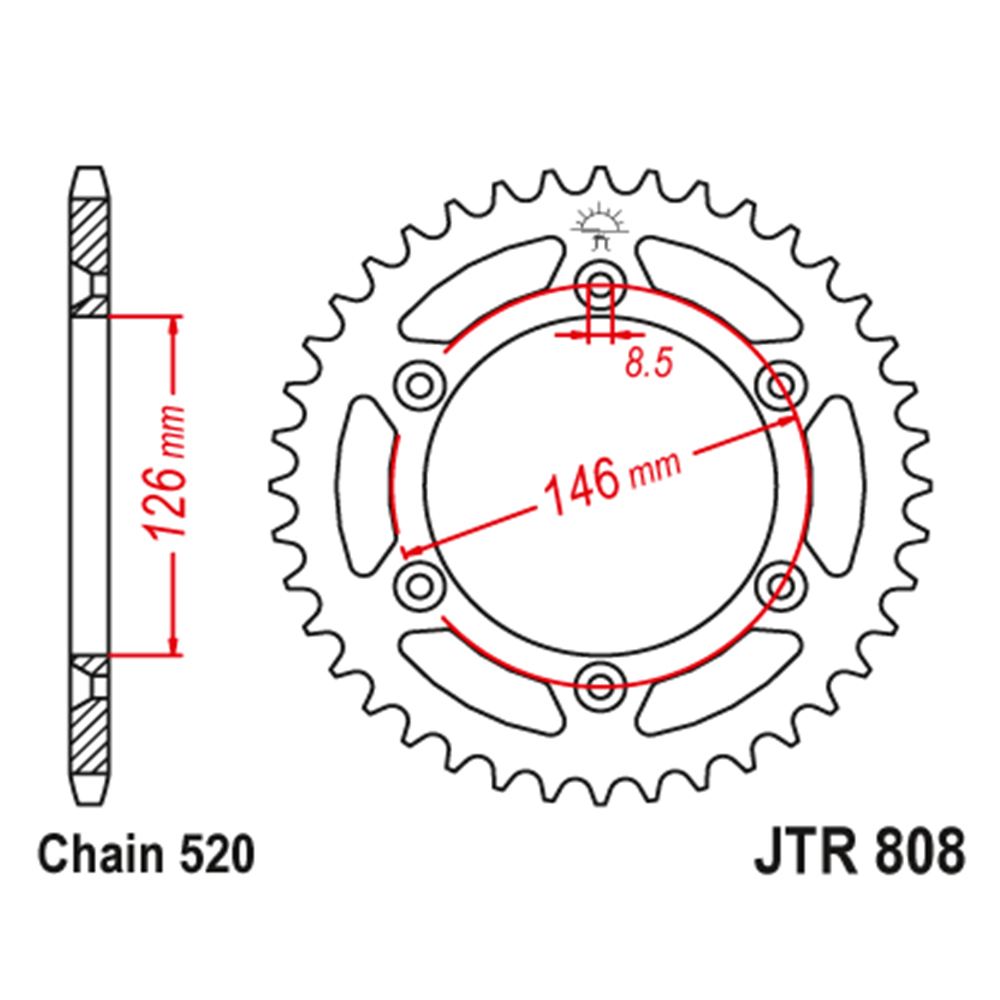 Lančanik zadnji JT JTR808-50SC (520) 50 zuba