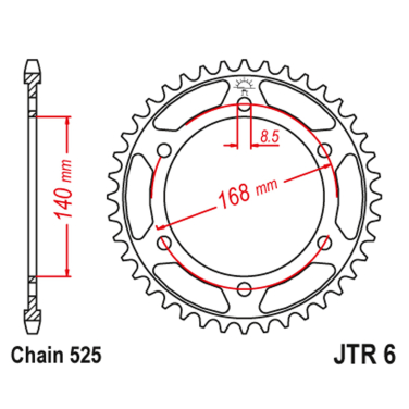 Lančanik zadnji JT  JTR6-41 (525)41 zub