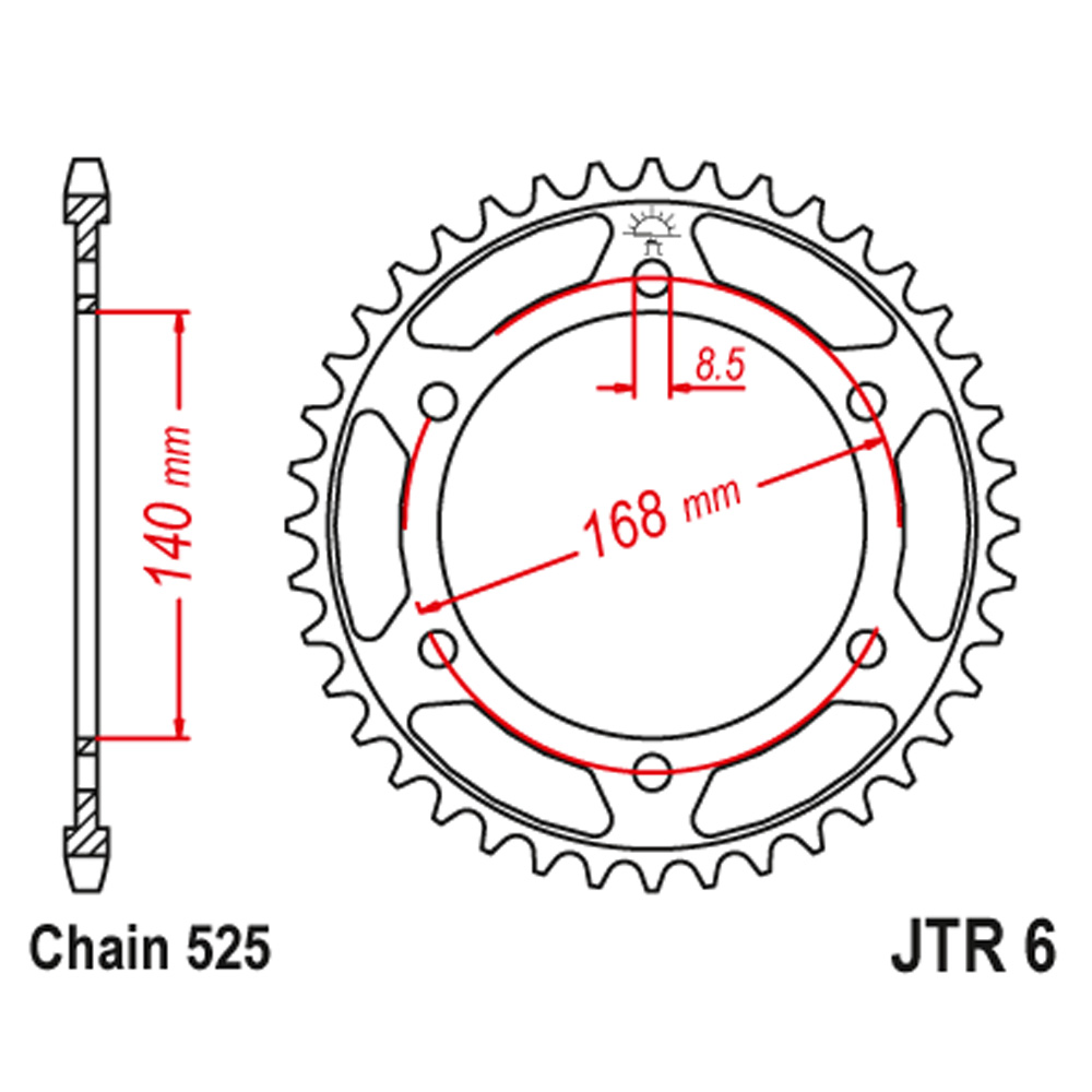 Lančanik zadnji JT  JTR6-41 (525)41 zub