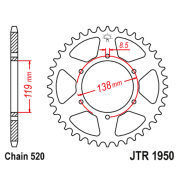 Lančanik zadnji JT JTR1950-48 (520) 48 zuba