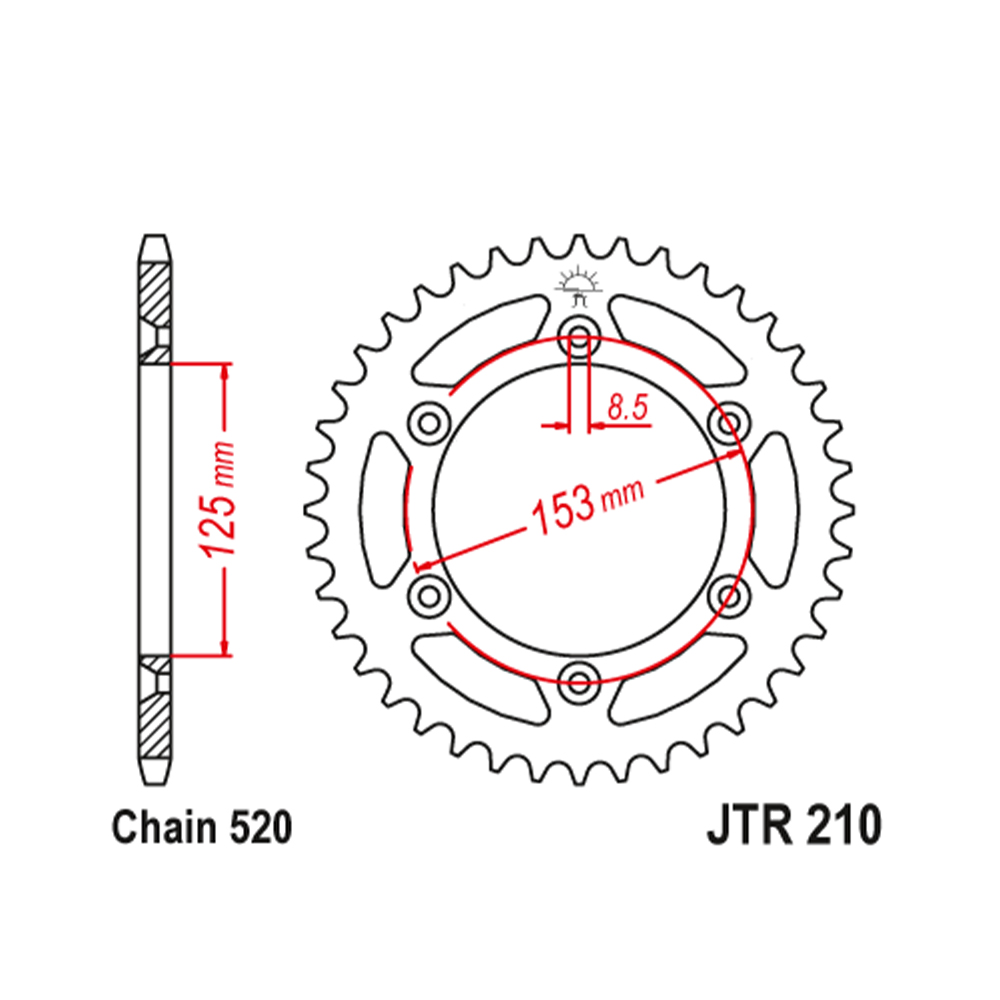 Lančanik zadnji JT JTR210-51SC (520) 51 zub