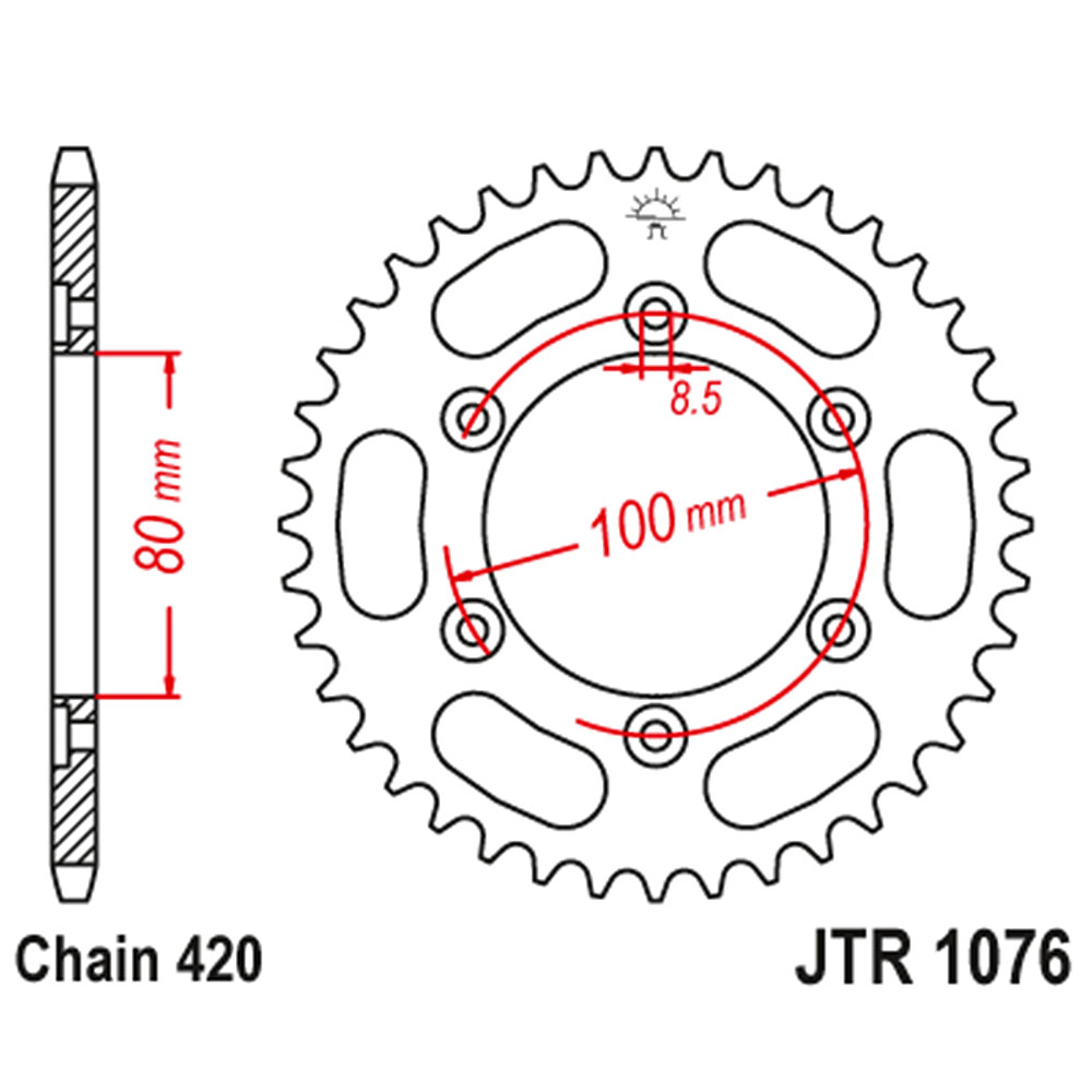 Lančanik zadnji JT JTR1076-52 (420) 52 zuba