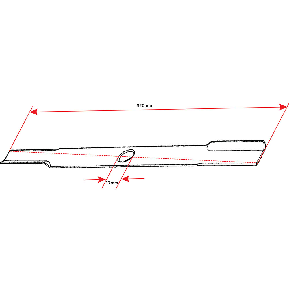 Nož kosačice L 320 mm fi 17 mm Alko THORP