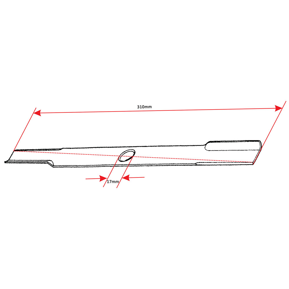 Nož kosačice L 310 mm fi 17 mm Sever Alko
