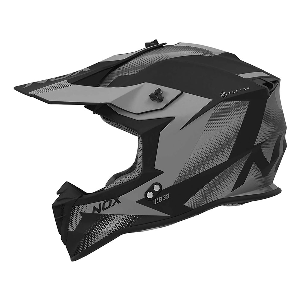 Kaciga NOX Cross N633 FUSION mat crno titanium XL