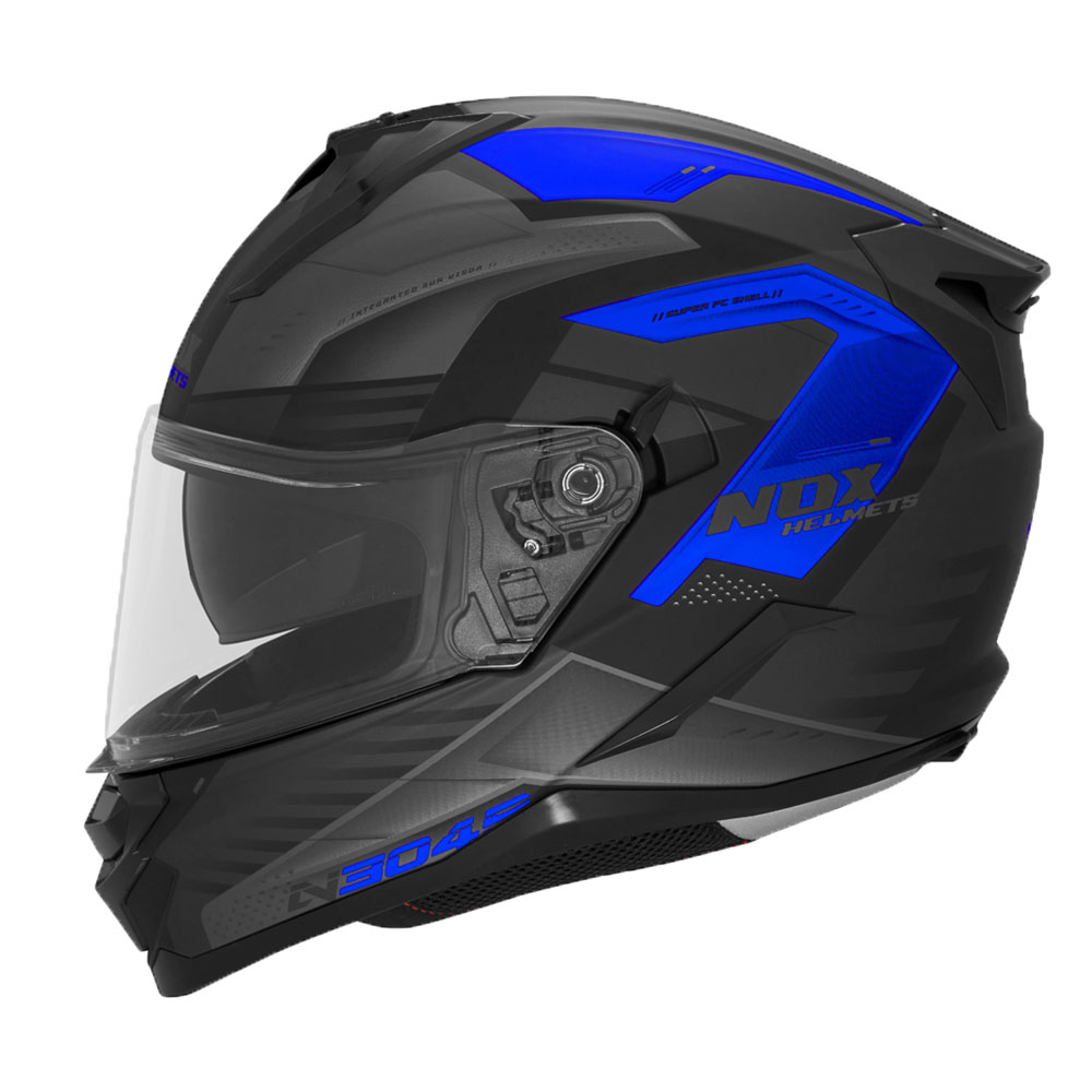 Kaciga NOX Full Face sa naočarima N304 S CARVER MATT BLACK BLUE L