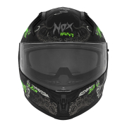 Kaciga NOX Full Face sa naočarima N401 ZUMBI  mat crno zelena