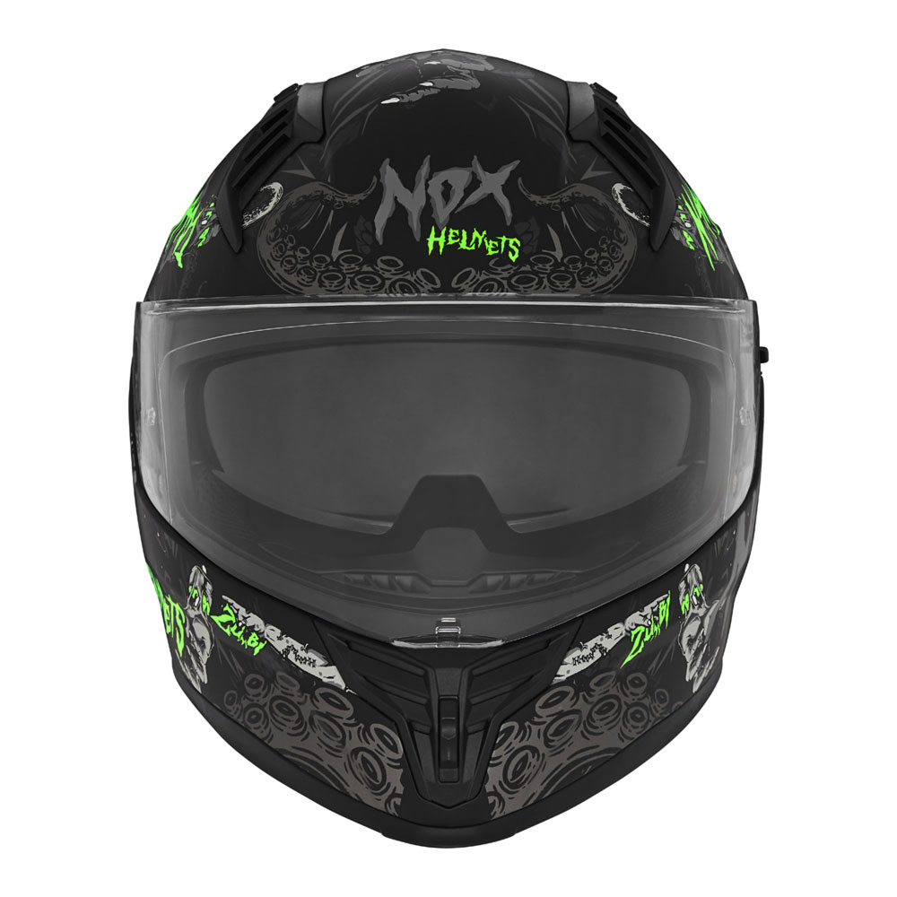 Kaciga NOX Full Face sa naočarima N401 ZUMBI  mat crno zelena