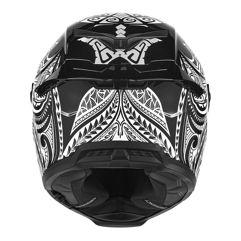 Kaciga NOX EXKLUSIV GOLIATH MAORI Full Face mat crno bela 2XL