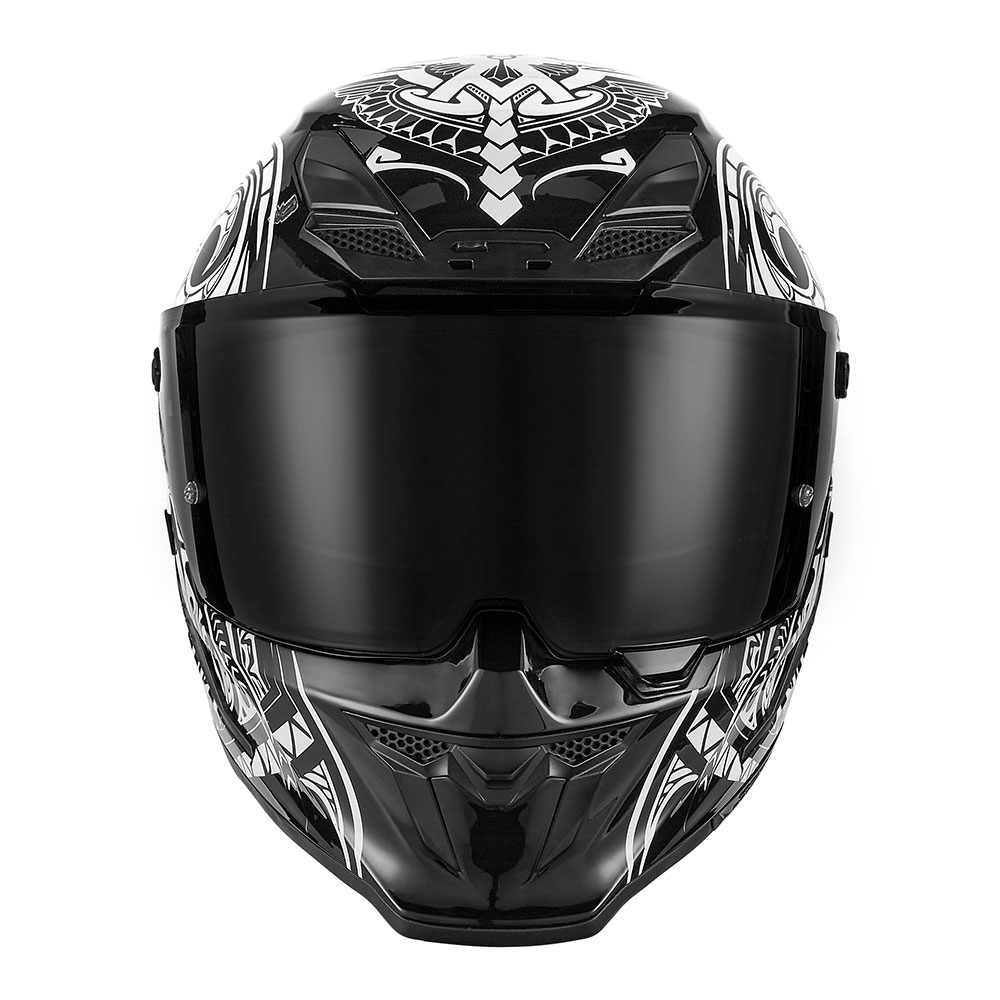 Kaciga NOX EXKLUSIV GOLIATH MAORI Full Face mat crno bela 2XL