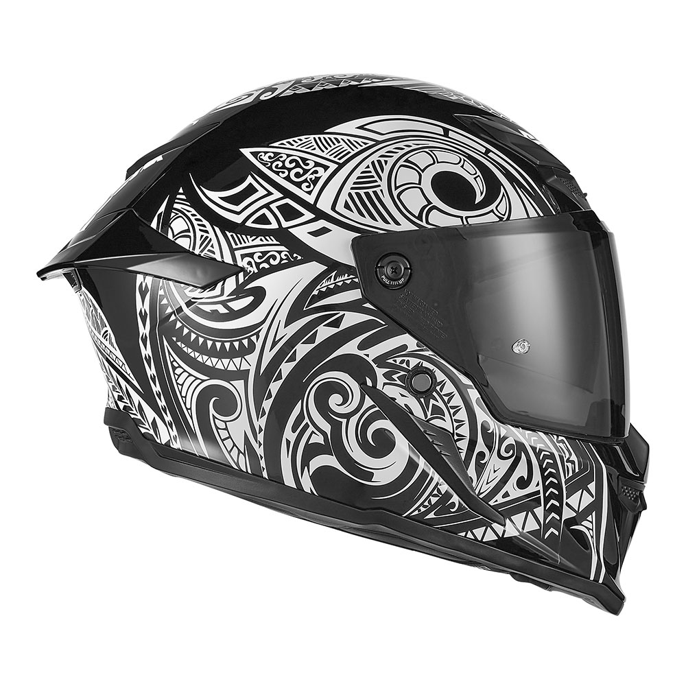 Kaciga NOX EXKLUSIV GOLIATH MAORI Full Face mat crno bela 2XL