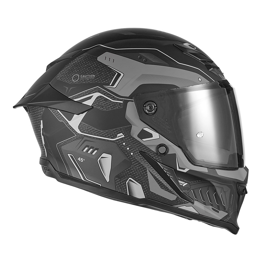 Kaciga NOX EXKLUSIV GOLIATH BERSERCK Full Face mat crno srebrna XL