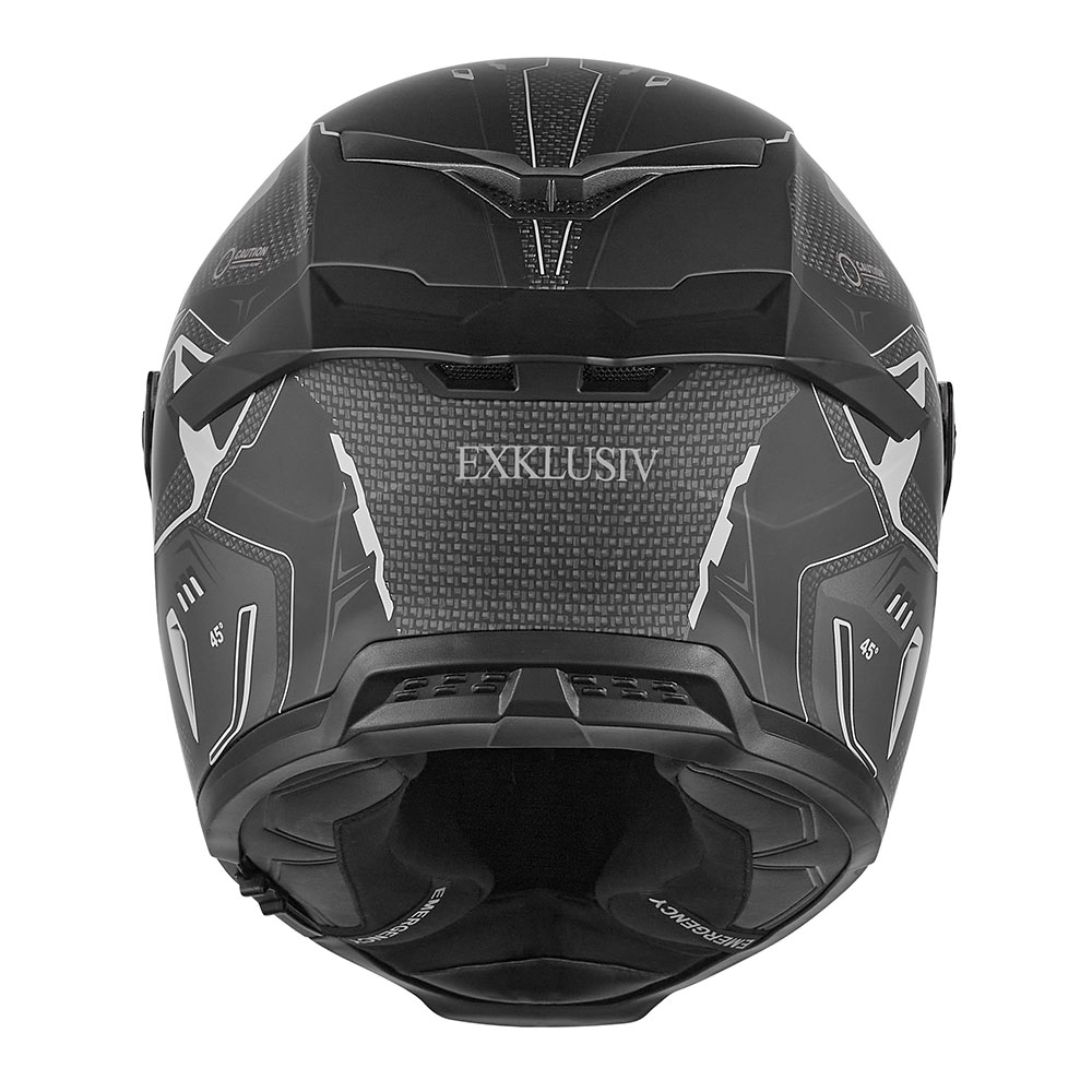 Kaciga NOX EXKLUSIV GOLIATH BERSERCK Full Face mat crno srebrna XL