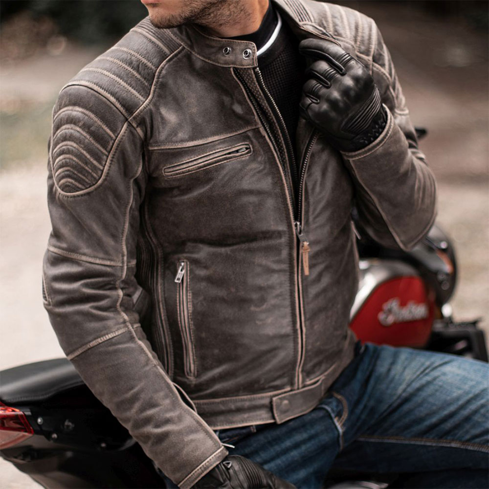 Jakna VINCENT AGED braon kožna MODEKA