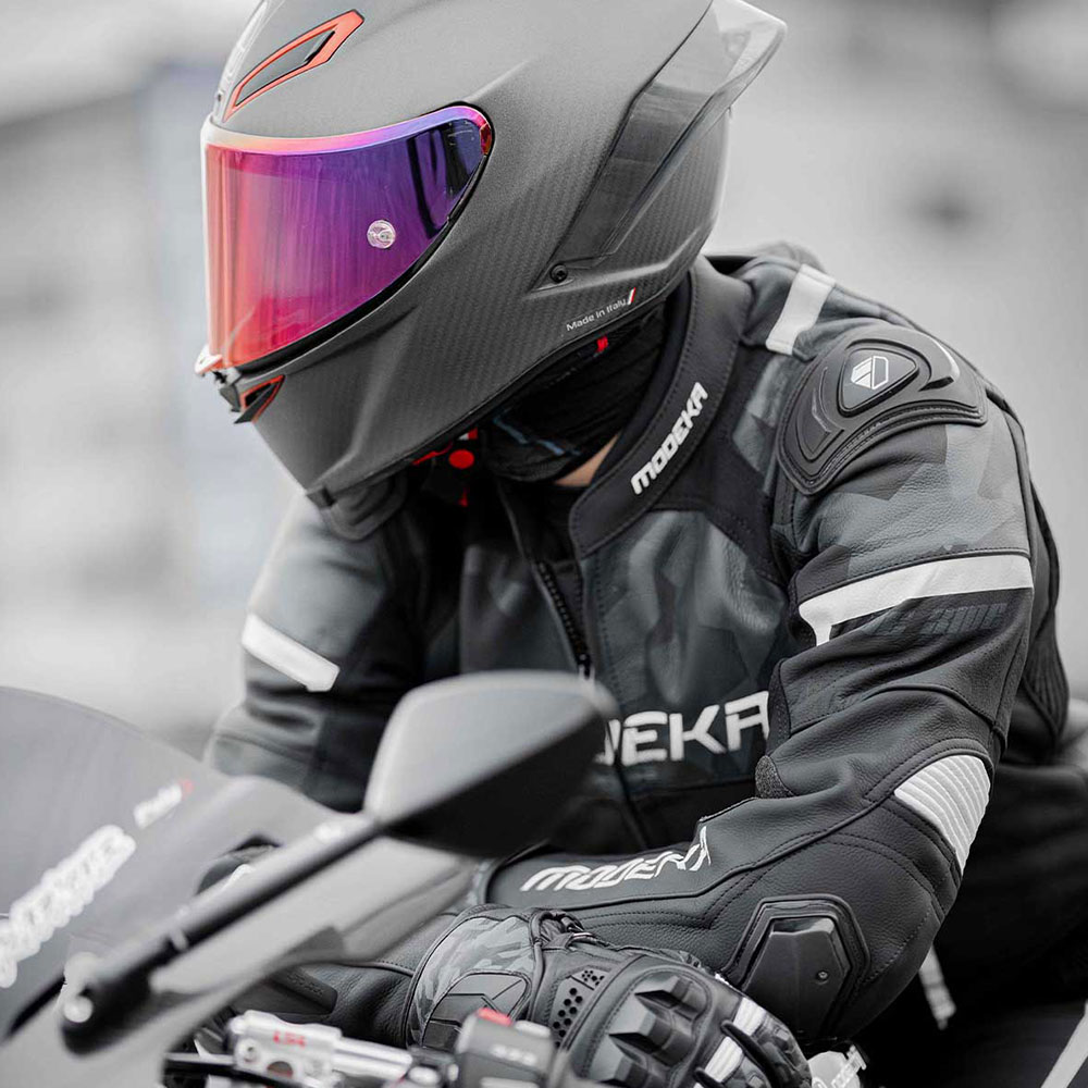 Jakna VALYANT kožna crno bela 52 / L MODEKA