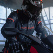 Jakna VALYANT kožna crno crvena 52 / L MODEKA