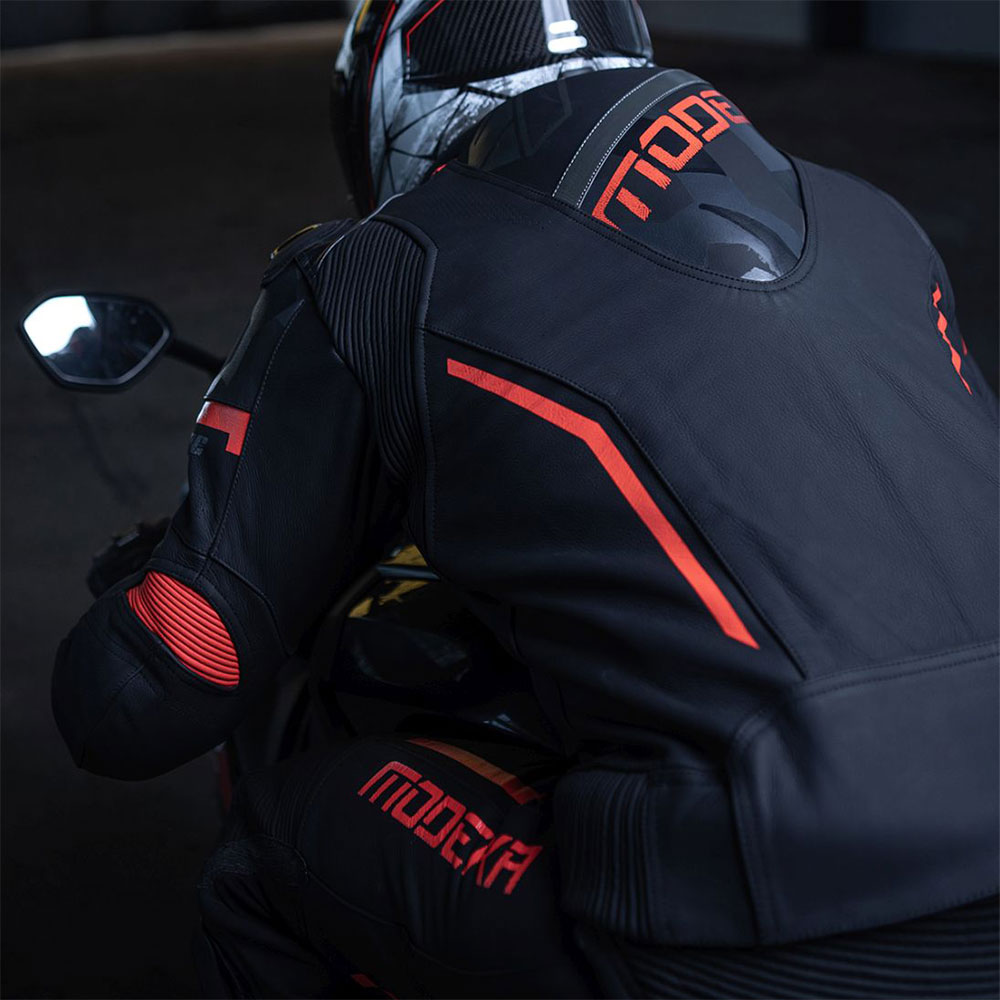 Jakna VALYANT kožna crno crvena 52 / L MODEKA