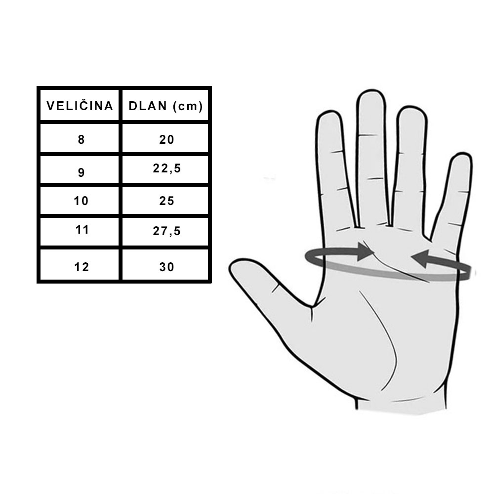 Rukavice BAALI kratke crne 12 3XL MODEKA