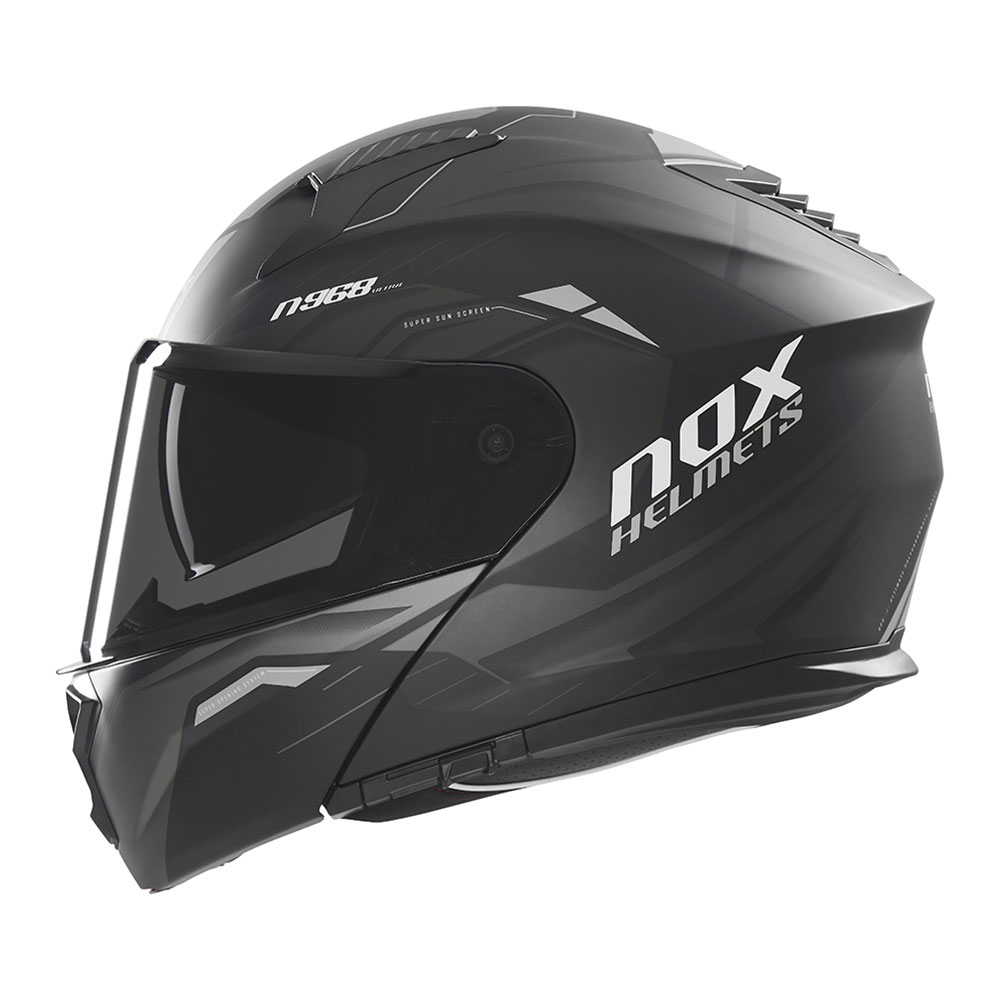 Kaciga NOX Flip Up N968 ULTRA sa naočarima mat crno titanium 2XL