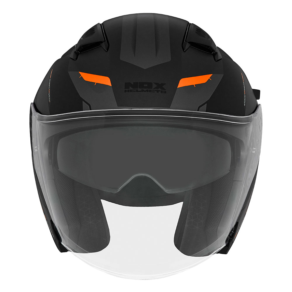 Kaciga NOX Jet N130 KLINT crno narandžasta