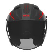 Kaciga NOX Jet N130 MYST mat crno crvena S