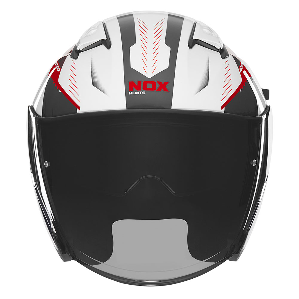 Kaciga NOX Jet N130 MYST crveno bela S