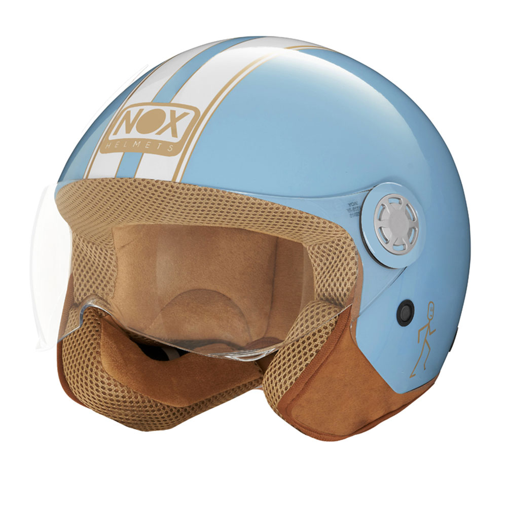 Kaciga NOX Jet N210 pastelno plava M