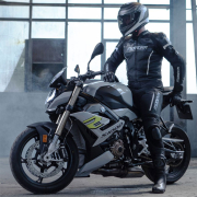 Pantalone kožne VALYANT crno bele L MODEKA