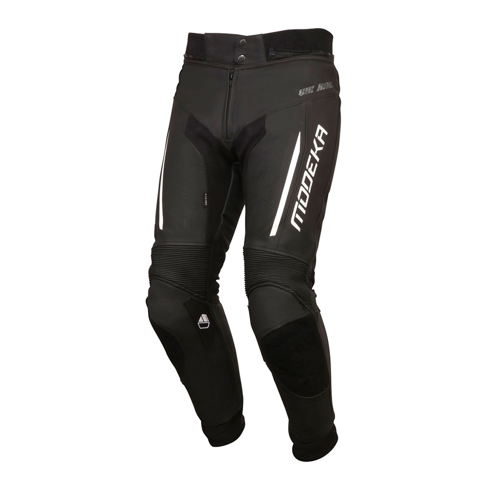 Pantalone kožne VALYANT crno bele L MODEKA