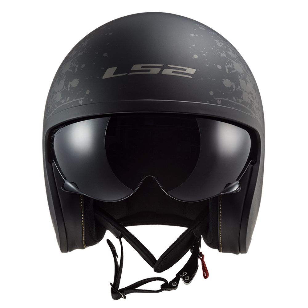 Kaciga LS2 Jet OF599 SPITFIRE  crna sa zastavom M